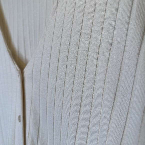 Madewell | Ribbed Button Front Boxy Fit Long Sleeve Shirt Lightweight Cardigan - Picture 7 of 12